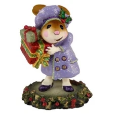 Wee Forest Folk MARY'S CHRISTMAS, WFF# M-326, PURPLE, Christmas Mouse