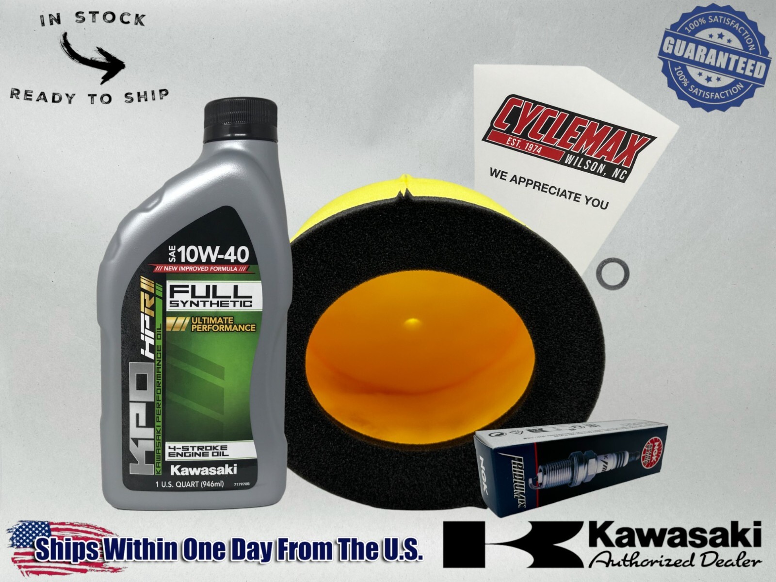 Cyclemax FS 10W-40 Transmission Oil & Tune-Up Kit for 2022-2024 Kawasaki4 KX112