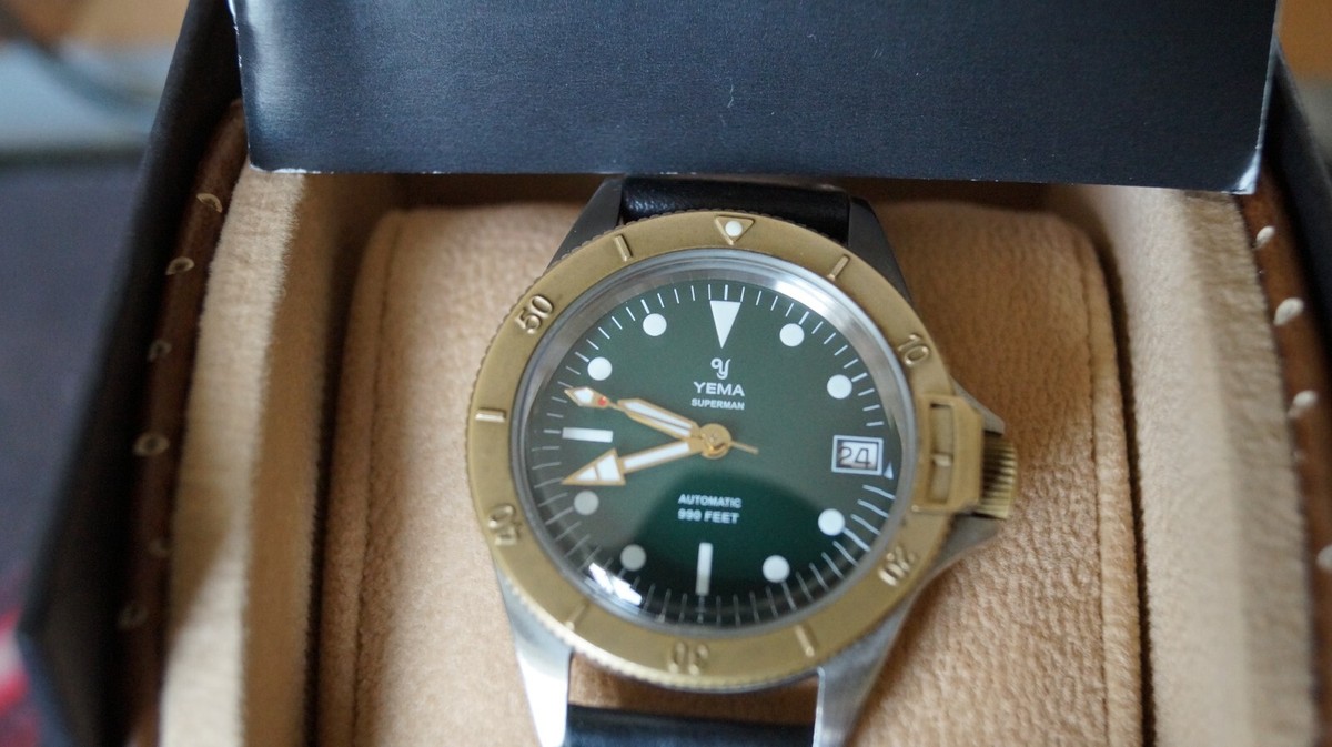 YSUPSSZ39 ZUS Yema Superman Steel Bronze Green date watch
