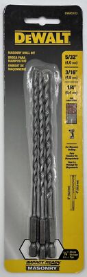 DEWALT Masonry Drill Bit Set, Impact Ready, 3-Piece (DWA5103)