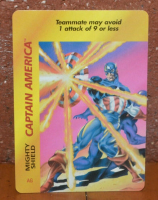 SPIDER-MAN '97 FLEER TRADING CHASE GAME CARD OVER POWER CAPTAIN AMERICA SHIELD