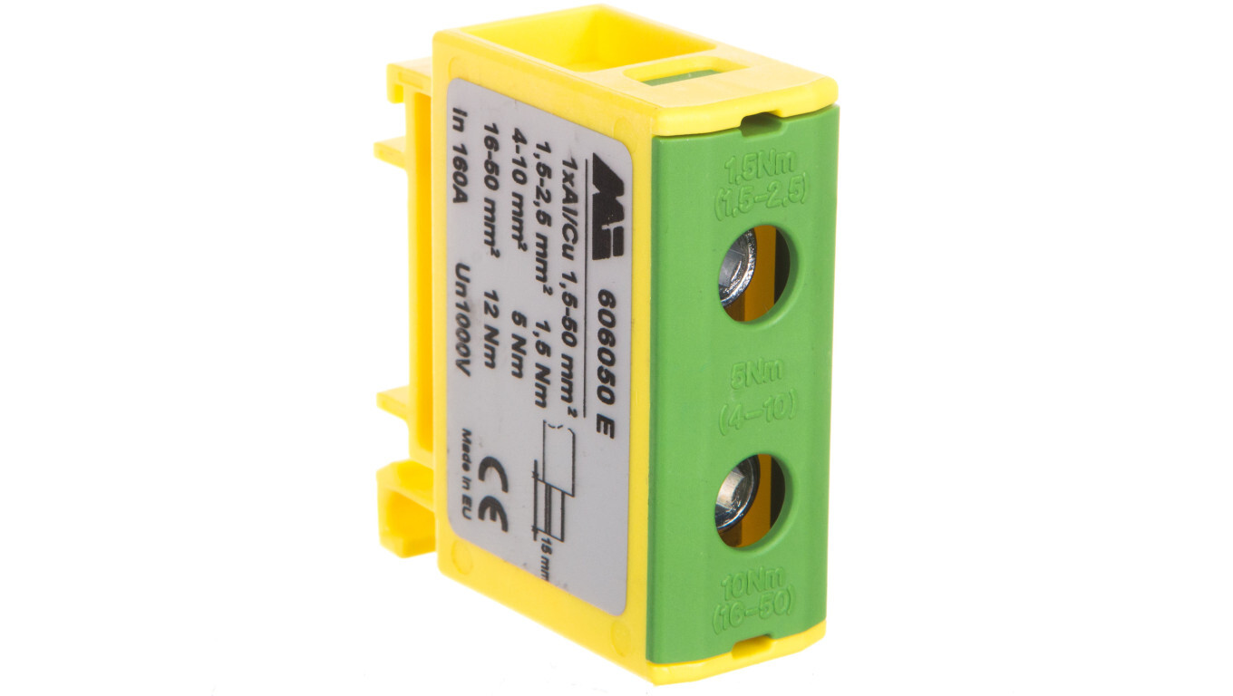 Single-track terminal block 1.5-50mm2 yellow-green EURO OTL 50 1xAl / Cu  /T2UK