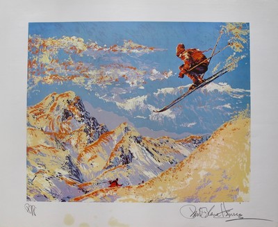 Paul Blaine Henrie /"SUNSET SKIER/" Hand Signed Limited Edition Art SKIING