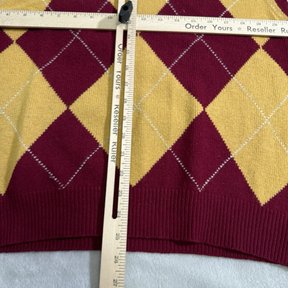 Chaleco Suéter Brooks Brothers de Colección Lana Corderos M Para Hombre Rojo Amarillo Argyle Golf Foto 4 de 4