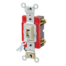 Leviton 20A Single Pole Heavy-Duty Locking Toggle Switch - Ivory