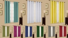 2 PANELS GROMMET FAUX SILK WINDOW CURTAINS DRAPE FOAM LINED BLACKOUT THERMAL K32