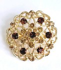 Champagne brown Rhinestone brooch pin jewelry