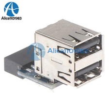 9-pin Motherboard to Dual USB 2.0 Connector Black Motherboard To 2 Ports Usb2.0