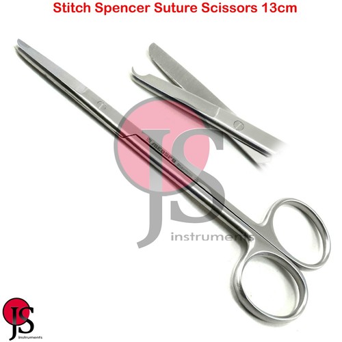 Spencer Stitch Suture Removal Scissors 13cm Dental Surgical Instruments - Picture 3 of 6
