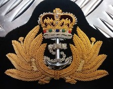Genuine British Royal Navy Officers / CPO / PO Peaked Dress Cap/Hat - All sizes