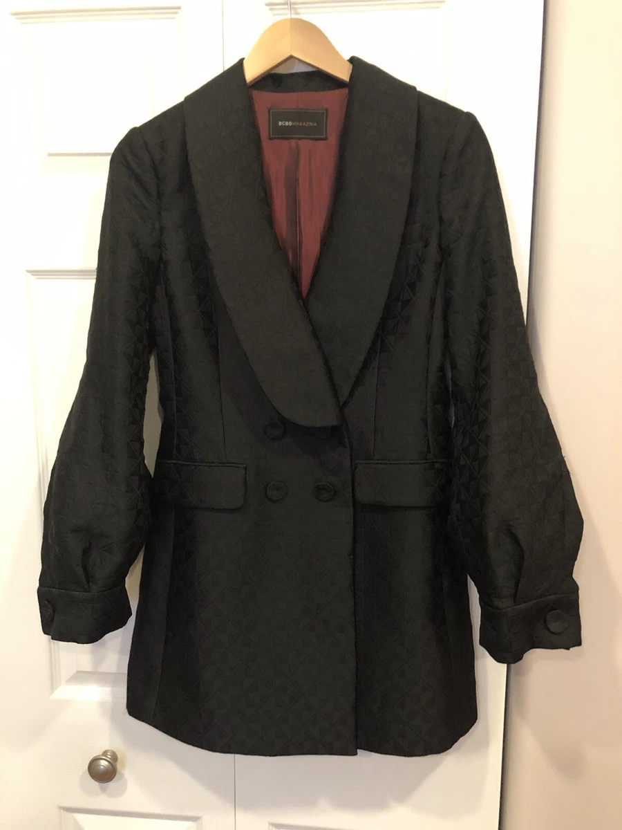BCBG MAXAZRIA Women Black Coat Jacket Size S