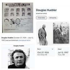 FBI WANTED POSTER. Edmund Kite Mcintyre. Douglas Huebler Duration Piece #15, '69