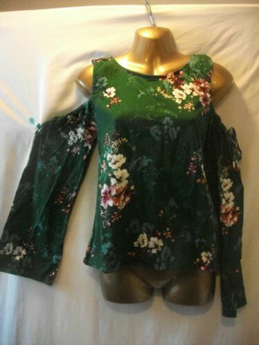 Top Turquoise Bebe à Manches Longues Et épaules Dénudées - Dos Transparent - Taille XS