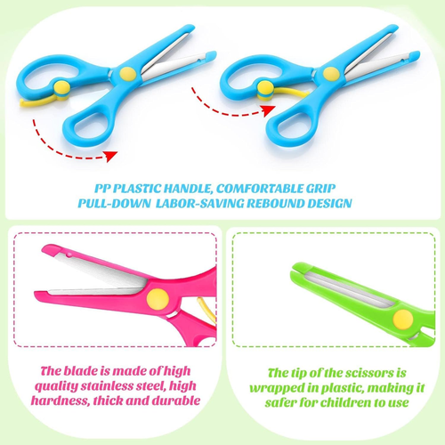Kinder Sicherheit Schere,6 Pcs Sicherheitsschere Kinderschere Schere mit Sicheru - Bild 5 von 7