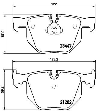 Rear BREMBO P 06 029 Brake Pad Set, disc brake for BMW