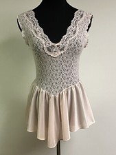 Vintage Cinema Etoile Pink Lace Chemise Size Medium