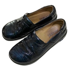 Alegria KELI Clogs Blue Snakeskin Patent Leather Slip On Womens 9 to 9.5 KEL-165