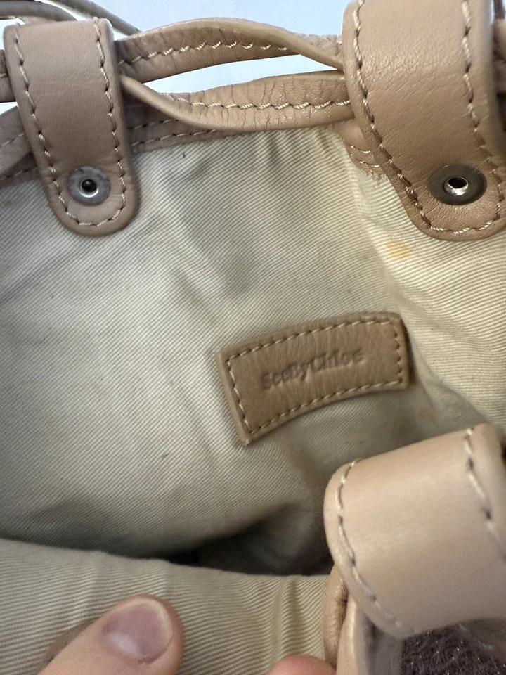 Auth See By Chloe Small Vicki Bucket Bag - Metallic Tan - Imagem 3 de 4