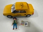 Playmobil 1997 Taxi w/ driver, newspaper, removable roof, vintage, no box