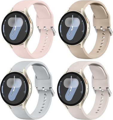 4 Silicone Bands Set for Samsung Galaxy Watch 40mm 44mm - Pink, Beige, Grey, Sta
