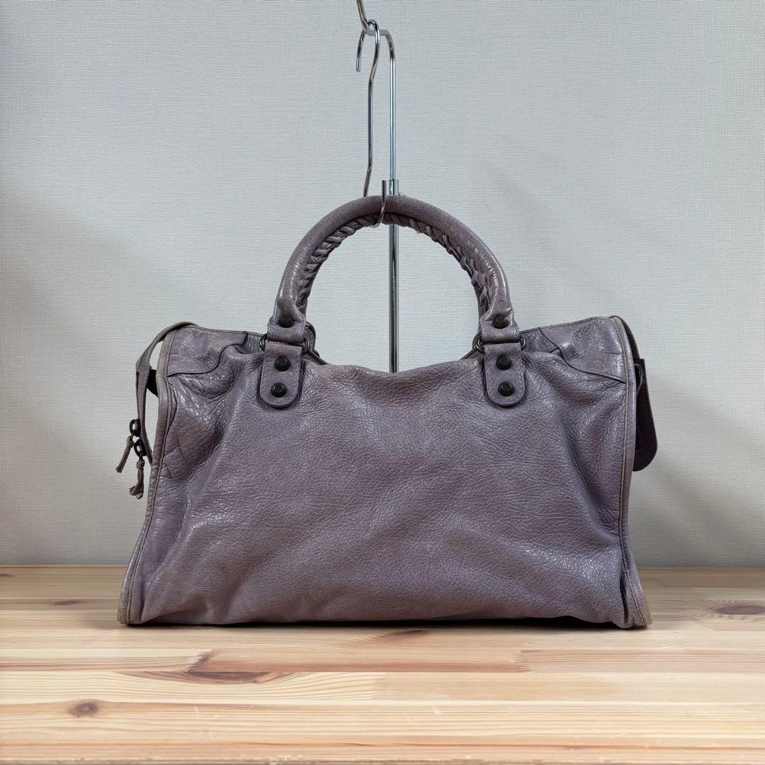 Balenciaga The City Bag 115748 Purple Leather 2Way Tote Shoulder thumbnail 4