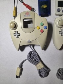 Tested SEGA Dreamcast HKT-3020 White Console w/ 2 Controllers VMU Composite RCA