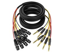 4 Channel 1/4" TRS to XLR Snake Cables 6ft 2 Pack - 6.35mm Jack Stereo Audio ...