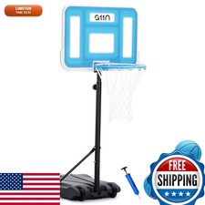 A11N SPORTS Pool Basketball Hoop 16.5" LED Rim Adjustable Height PET Backboard