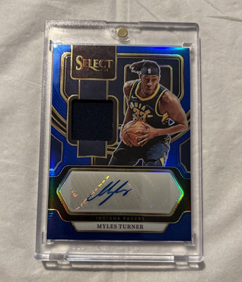Panini 2023-24 Select Myles Turner Autographed Memorabilia Blue Prizm /49