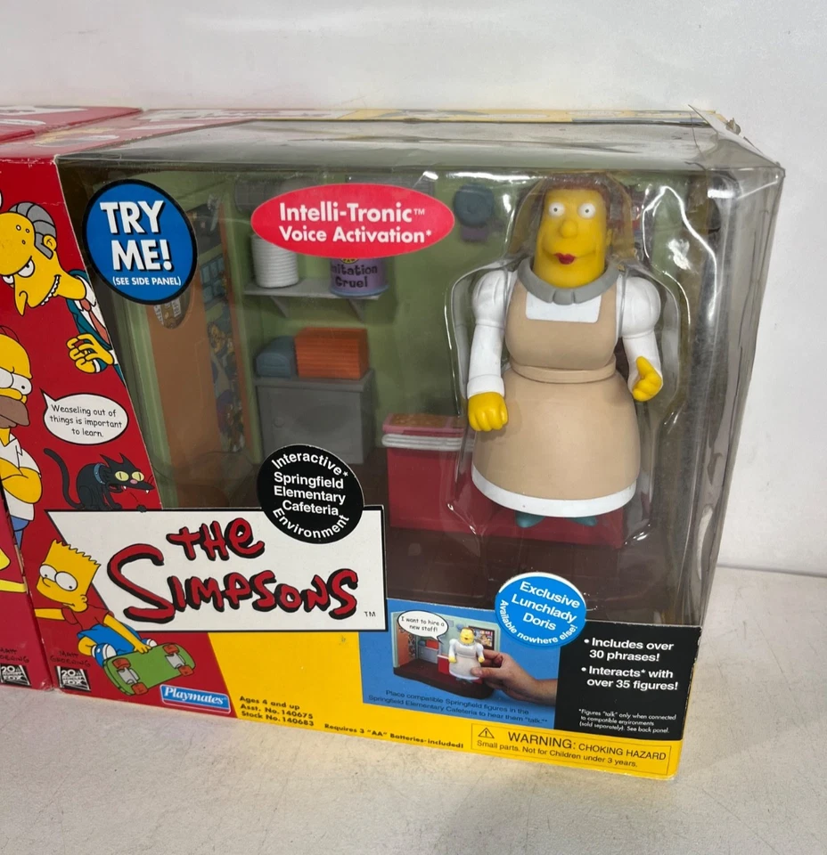 Lote de 2 Simpsons World of Springfield Town Hall Quimby Cafetería Doris Sellado Foto 4 de 4