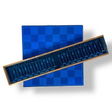 Complete Chess Set by Austin Cox ALCOA Original Board + Display Case 1960s MCM