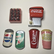 Miniature Soda Collectibles Lot Coca Cola Pepsi 7Up Fridge Magnets Toys
