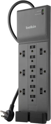 Belkin Surge Protector for Home/Office with 12 AC outlets, 8-foot cord