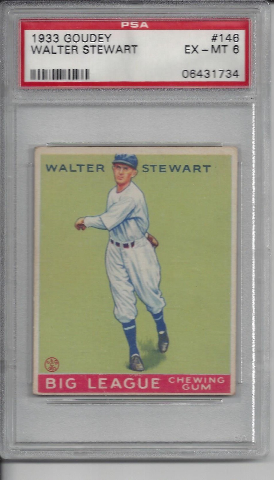 1933 Goudey #146 Walter Stewart - PSA 6 view 1