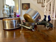 Vintage Child Size Stainless Steel Toy Cookware Set 3 Sauce/Frying Pan