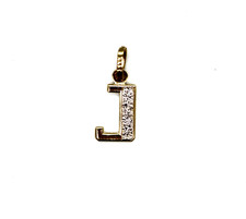 Anhänger 333 Gelbgold/Weißgold bicolor Charm Buchstabe J in "pavé" Optik Gold