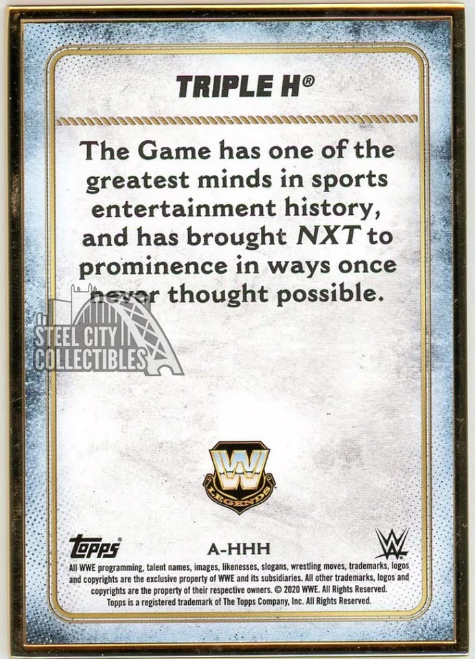 Triple H 2020 Topps Transcendent WWE Autograph Card #A-HHH 10/25 - Image 2 of 2