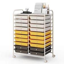 20 Drawer Rolling Storage Cart Tools Scrapbook Paper Office School Organizer