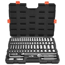 VEVOR Socket Set Socket and Ratchet Set 76 Pieces 3/8 inch Drive for Auto Repair