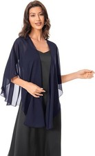 Sheer Shawls and Wraps for Evening Dresses Chiffon Capes for Women Soft Weddi...