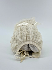Lacy Baby Bonnet White Cotton Lace Christening Victorian Look