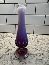 Fenton - Plum Opalescent Vase - MCM - Vintage - Rich Color