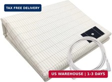 10 Conductive Silver Fiber Organic Cotton Grounding Sheet Queen with 15ft Cable