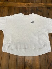 Nike Sportswear Club Fleece Loose Crewneck Sweatshirt Grey Women's Medium CZ252