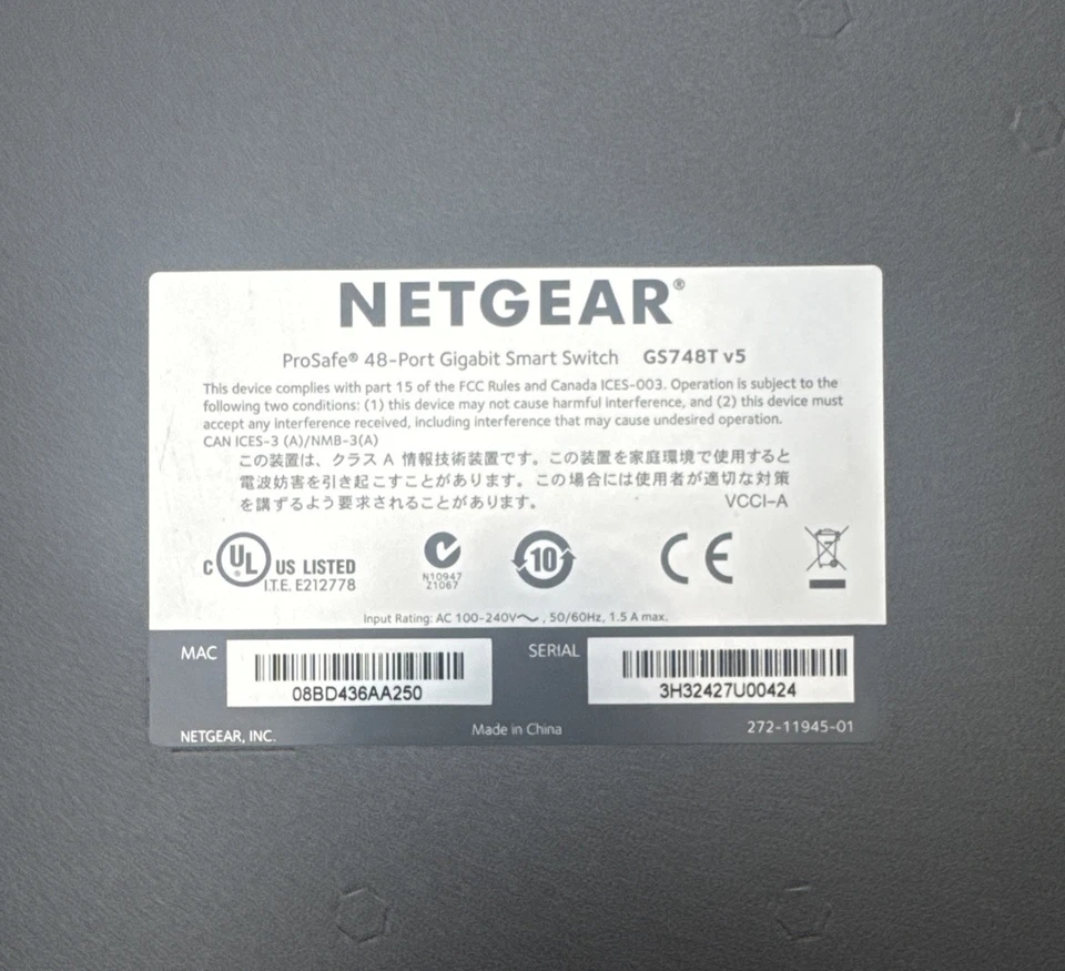 NETGEAR GS748T V5 - 48-Port Gigabit Smart Managed Switch mit 4 SFP Uplinks - Bild 3 von 3