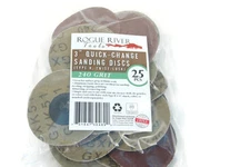 (25pc) Rogue River Tools 3" 240 grit Quick-Change Sanding Discs (Type - R)