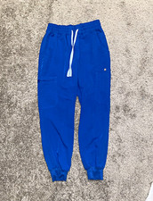 FIGS Women s Blue Solid Microfiber Polyester Scrub Jogger Pants Size S/P