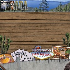 Nevada, Las Vegas, travel style scrapbook paper - Scrapbook Customs 14278