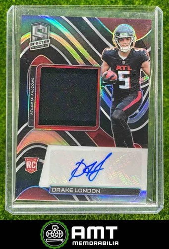 2022 Panini Spectra #204 Drake London 79/125 RC Jersey Auto Atlanta Falcons