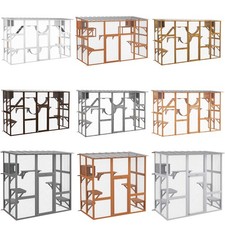 PawHut Catio Playground Outdoor Cat Enclosure Wooden w/ Roof